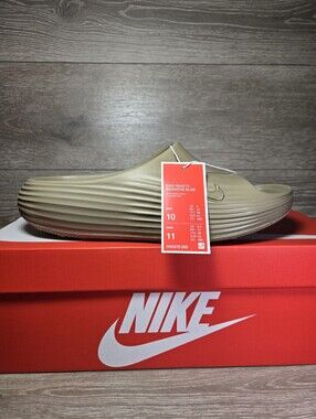 Nike Slides ReactX Rejuven8 Mens Size 10 / Womens 11 Khaki Brown HV4479-200 NIB